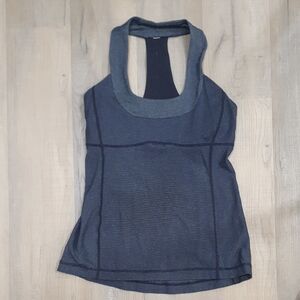 Lululemon Vintage Scoop Neck Athletic Women's Navy Grey Black Sleeveless Top 6